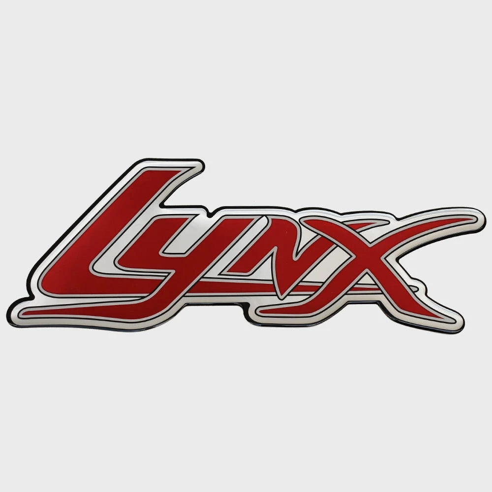 Bass CAT Boat Raised Brand Decal LH7084 - Lynx Red - Silver Sticker