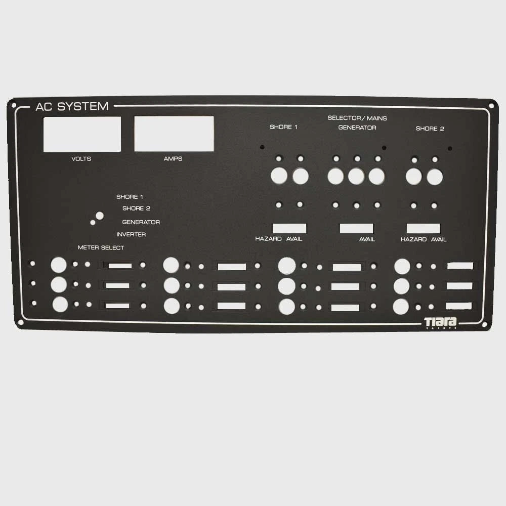 Tiara Boat Blank Generator Panel - AC Systems 18 X 8 5/8 Inch Black