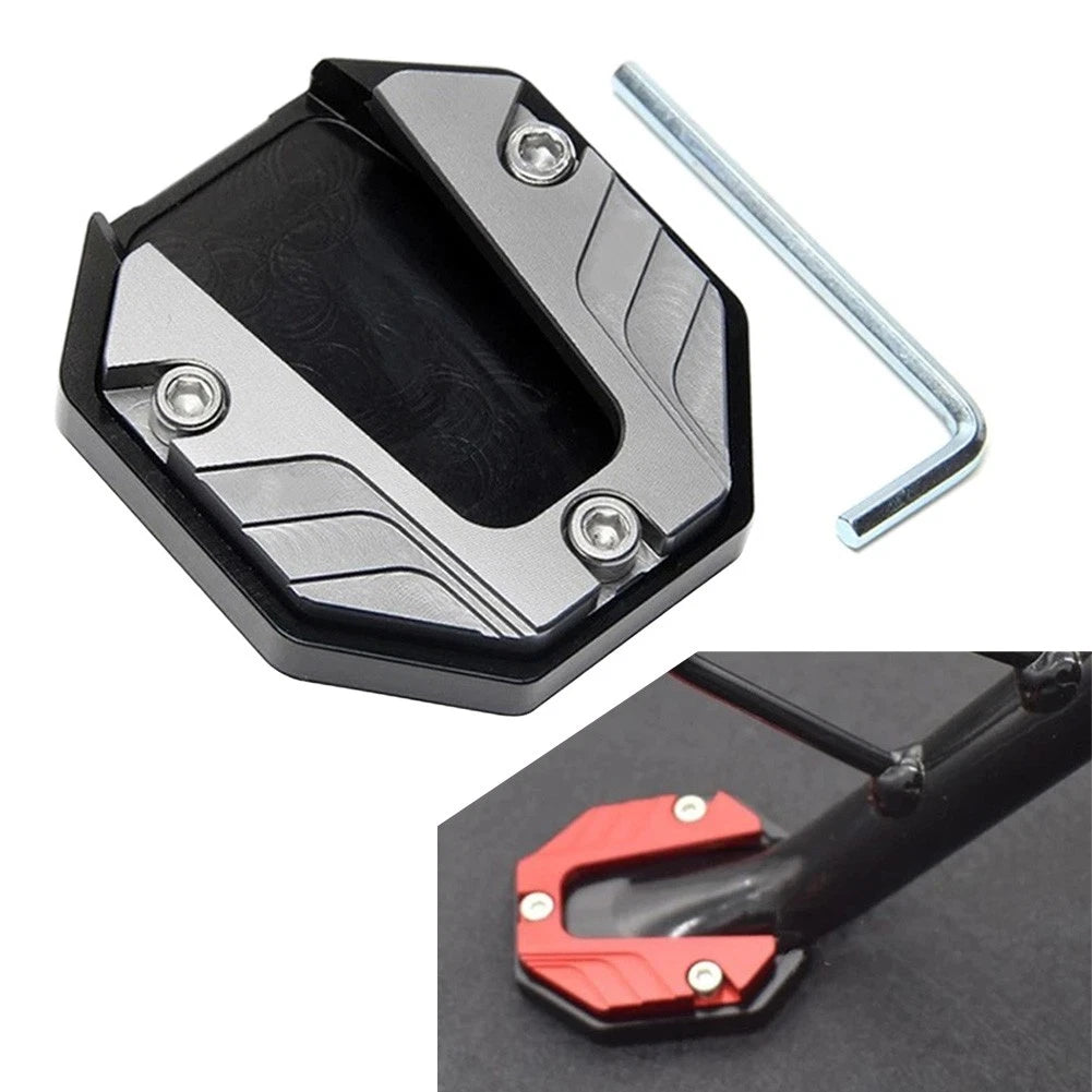 Kickstand Extender Foot Side Stand Extension Pad Support Plate Motorcycle Silver