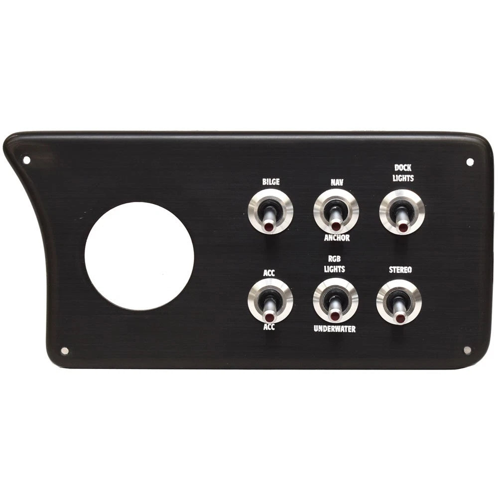 Lowe Boat Toggle Switch Panel 2415176 - 4 1/2 X 9 1/2 Inch Black