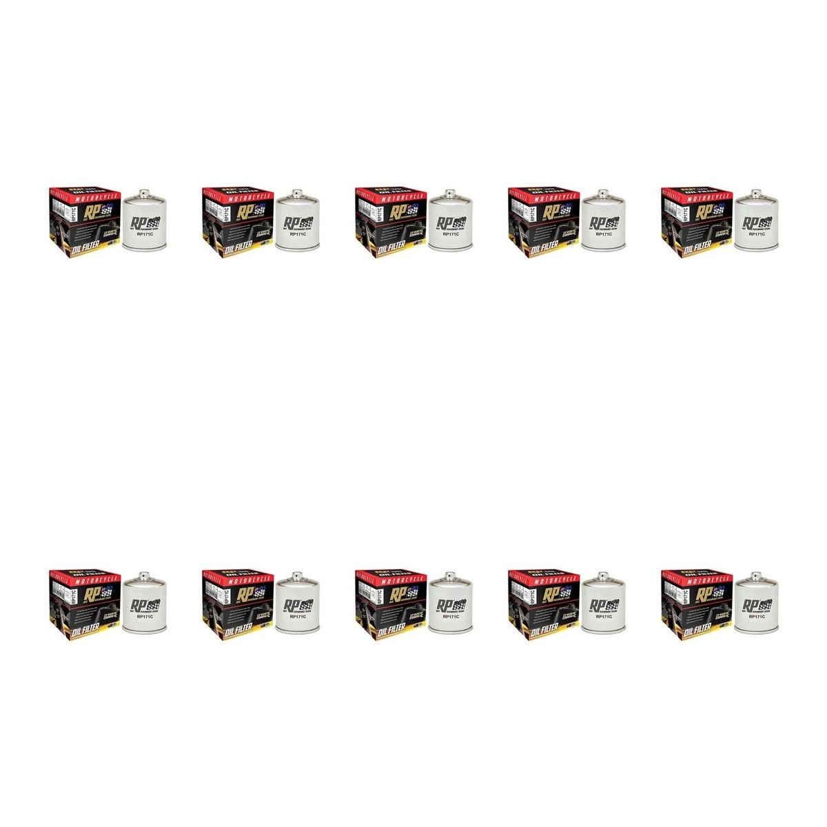 10 Pack RP Chrome Oil Filter for Harley 1690 Softail Deluxe 103/FLSTN 2012-2017