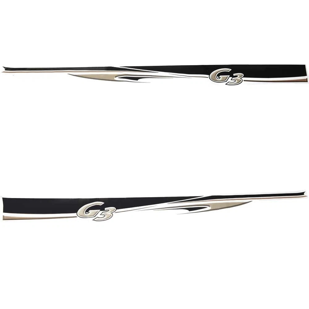 G3 Boat Graphic Decals - Black Logo Hull Stickers (set of 2)
