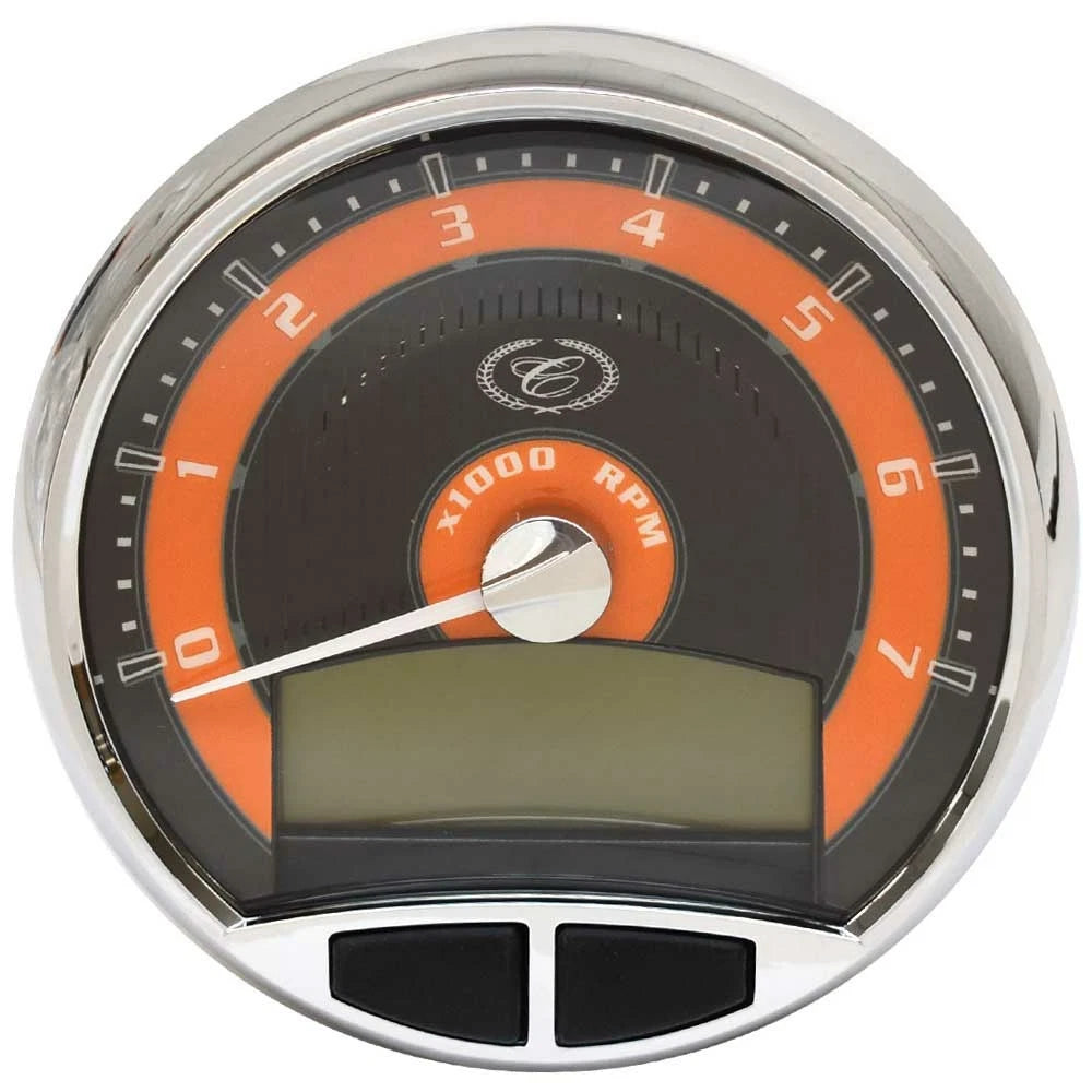 Cobalt Boat Tachometer Gauge - Oversized Digital Medallion Orange