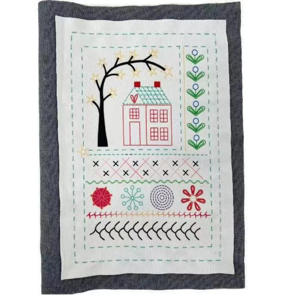 Embroidery Learning Book Kit Includes Needles Threads Scissors and Tools