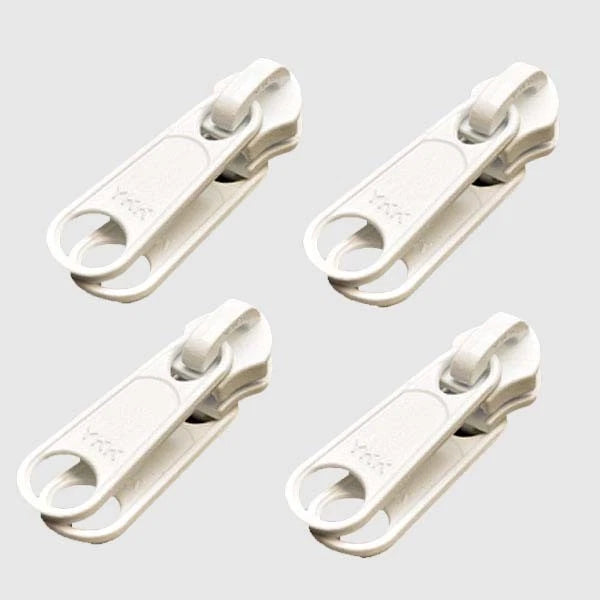 YKK Boat Dual Zipper Pull - White Metal (set of 4)