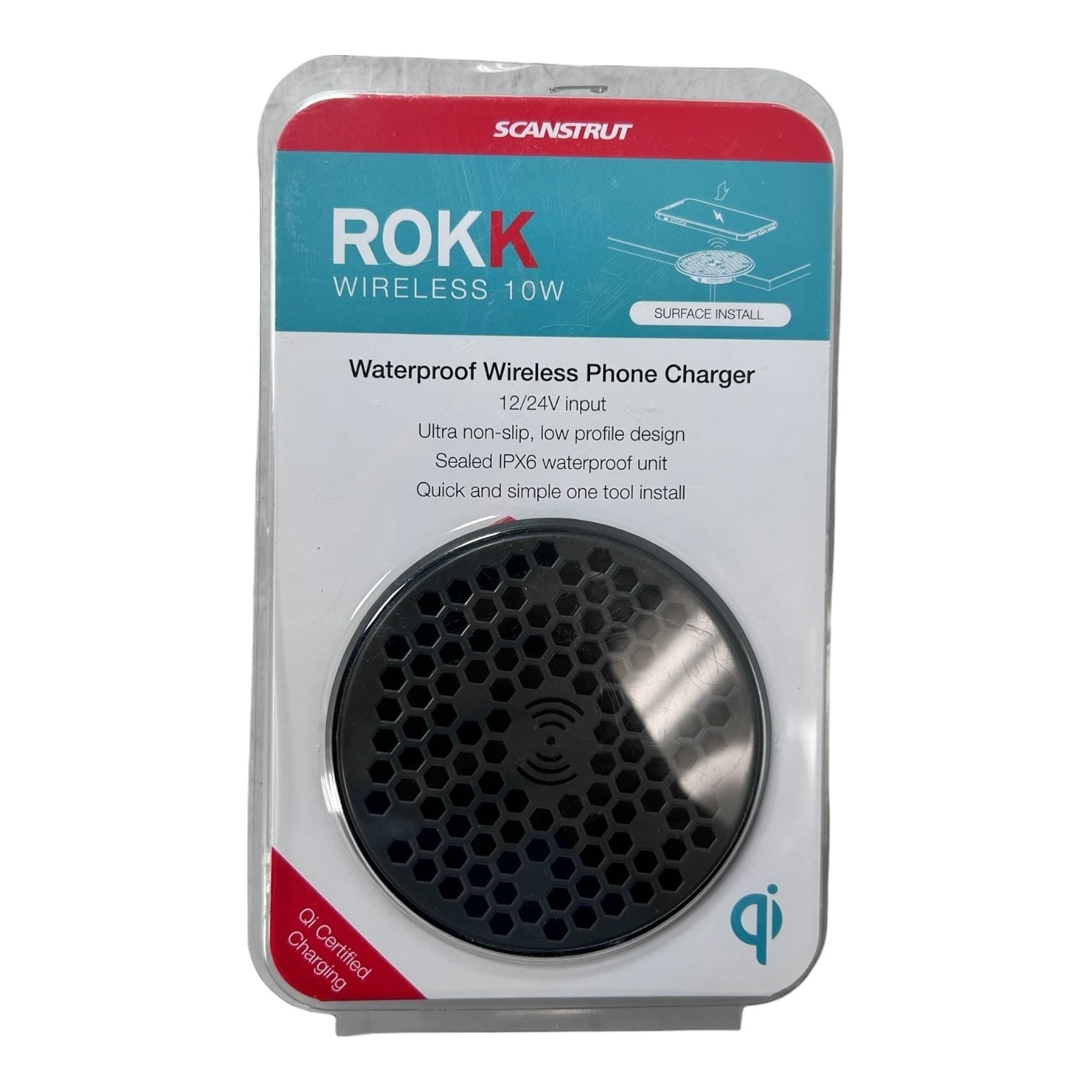 Scanstrut SC-CW-02F, Boat Waterproof Surface Mount Wireless Phone Charger 12/24V