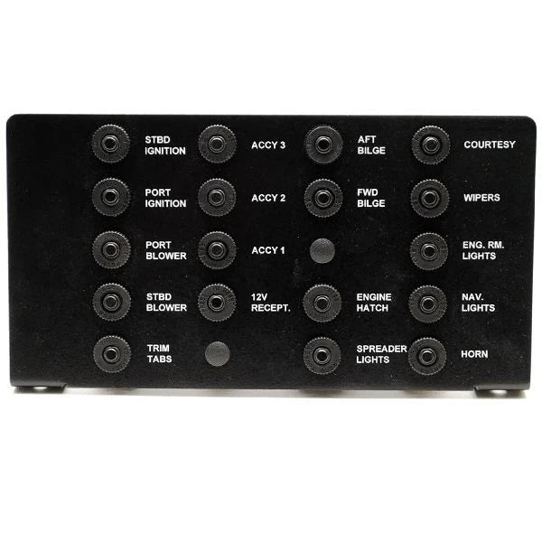 Larson Boat Breaker Panel - 10 X 5 1/4 Inch Black Aluminum