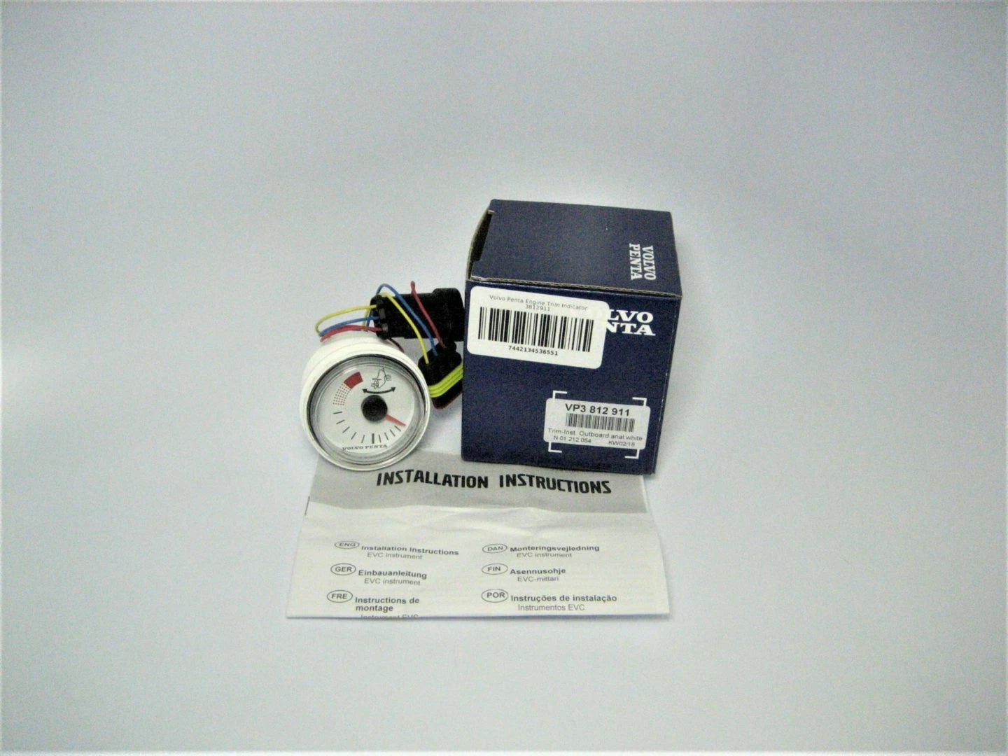 Volvo Penta 3812911 Marine Boat White Analog Engine Trim Position Indicator