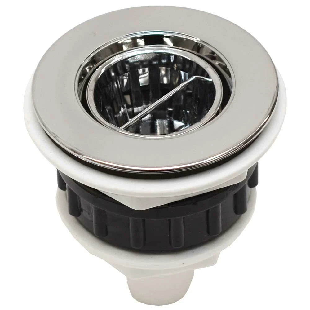 Tracker Boat Drain 04A-1328 - with Strainer Basket 2 Inch Silver