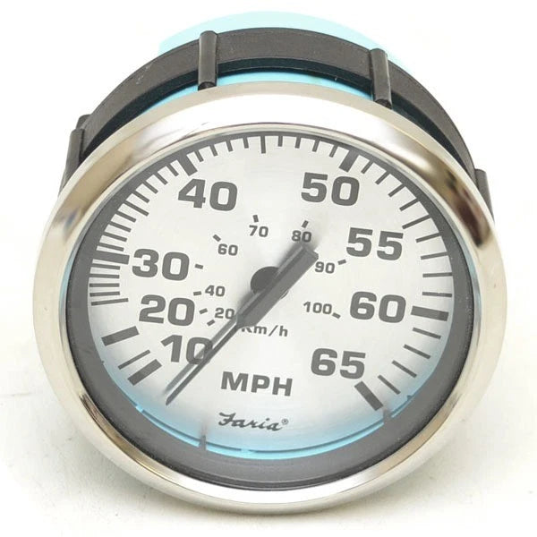 Faria Boat Speedometer Gauge SE9910B - Spun Silver 3 1/4 Inch