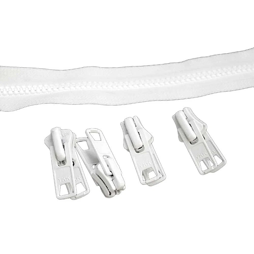 Standard Boat Zipper - 1 1/4 Inch White (10 Ft)