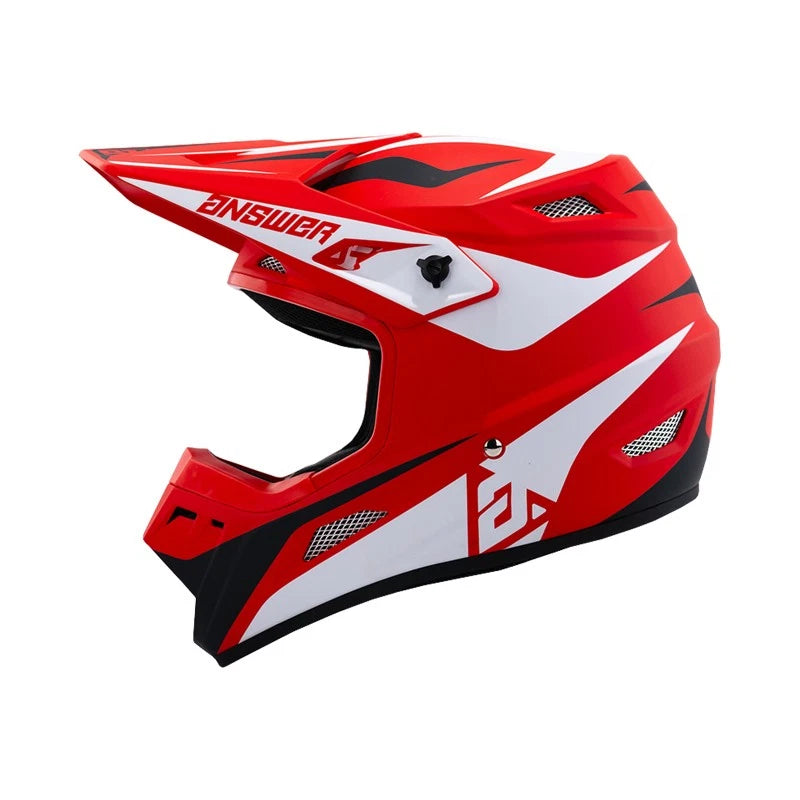 Answer 26 AR1 Motorcycle Helmet Glossy Red/White/Blac K Youth Large