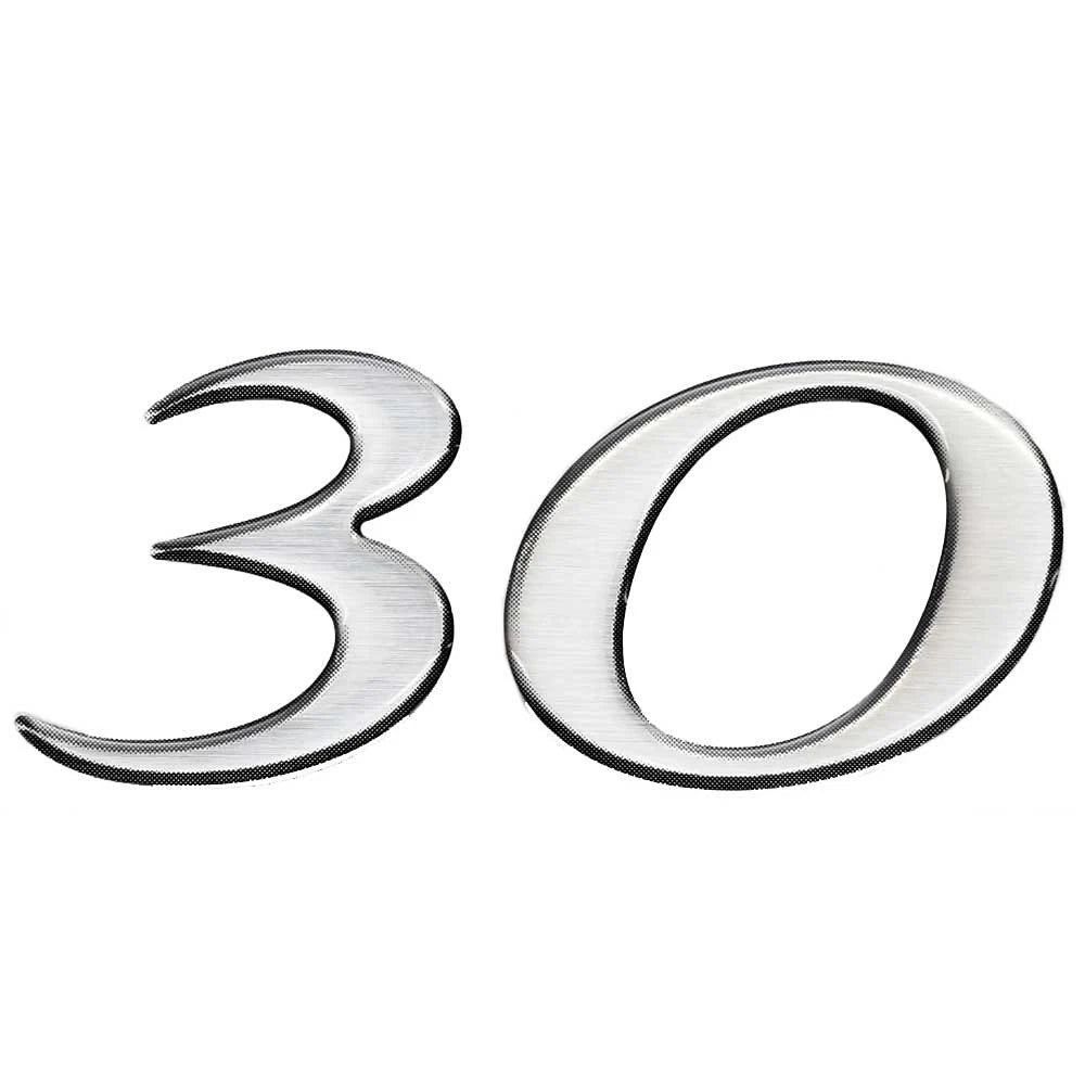 Rinker Boat Raised Decal 2190225 - QX 30 CC Silver 5 3/4 X 2 3/8 Inch