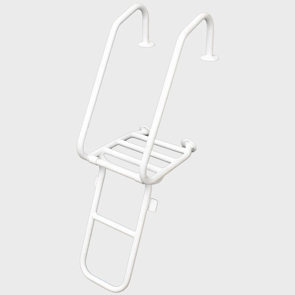 Blue Wave Boat Folding Ladder - 45 1/2 Inch Matte White Aluminum