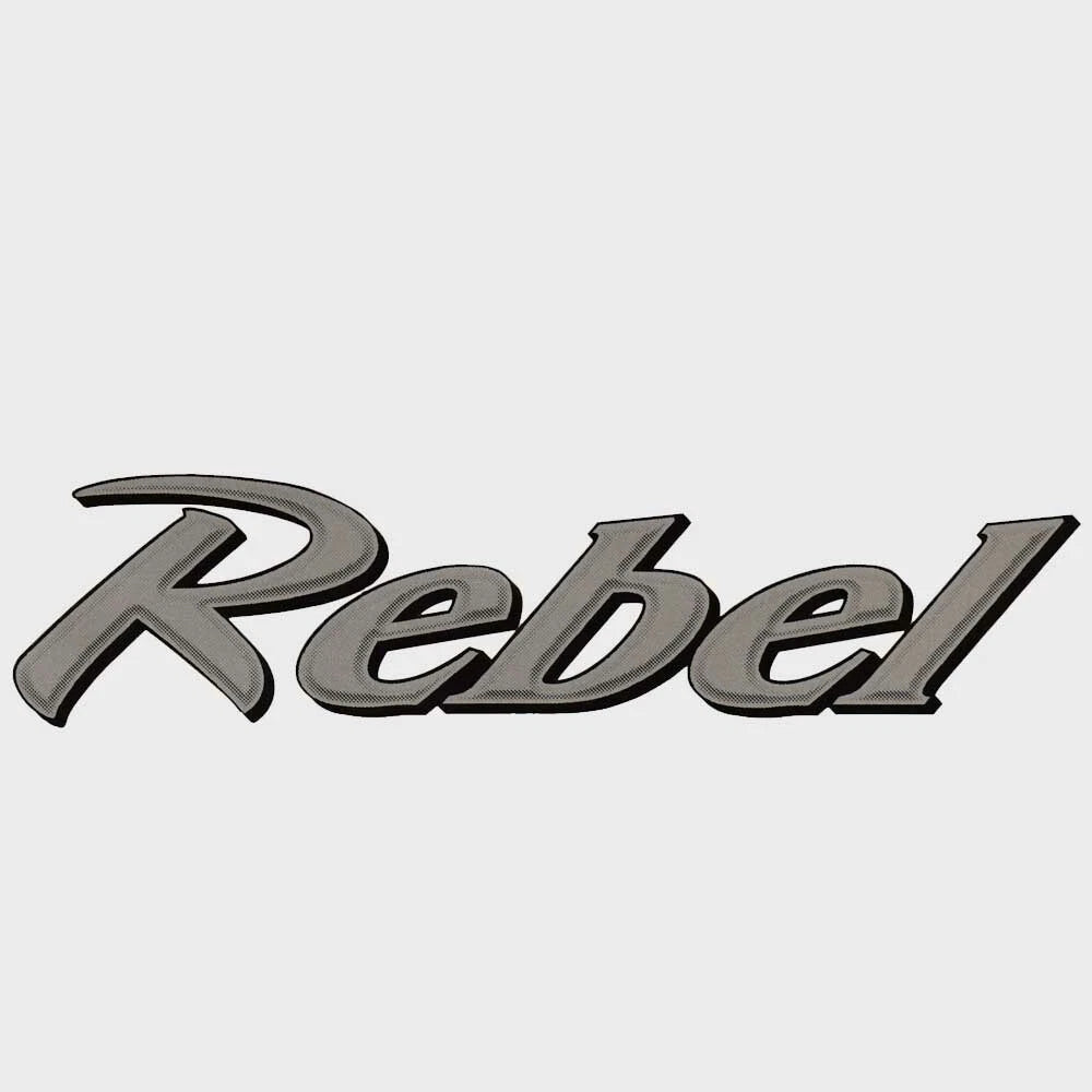 Lund Boat Rebel Decal 1986489 - Metallic Silver Sticker 7 1/4 X 1 3/4 Inch