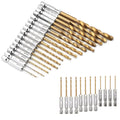 32 Piece HSS Drill Bits Set 1.5-6.5mm with Titanium Coating Hex Shank 135 Degree