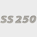 Lowe Boat Raised Emblem Decal 2156186 - SS 250 Silver 9 1/8 X 2 1/8 Inch