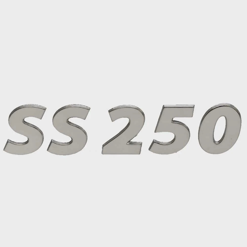 Lowe Boat Raised Emblem Decal 2156186 - SS 250 Silver 9 1/8 X 2 1/8 Inch