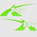 MasterCraft Boat Decals - X-14V Lime Green Stickers (set of 2)