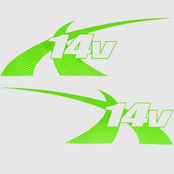 MasterCraft Boat Decals - X-14V Lime Green Stickers (set of 2)