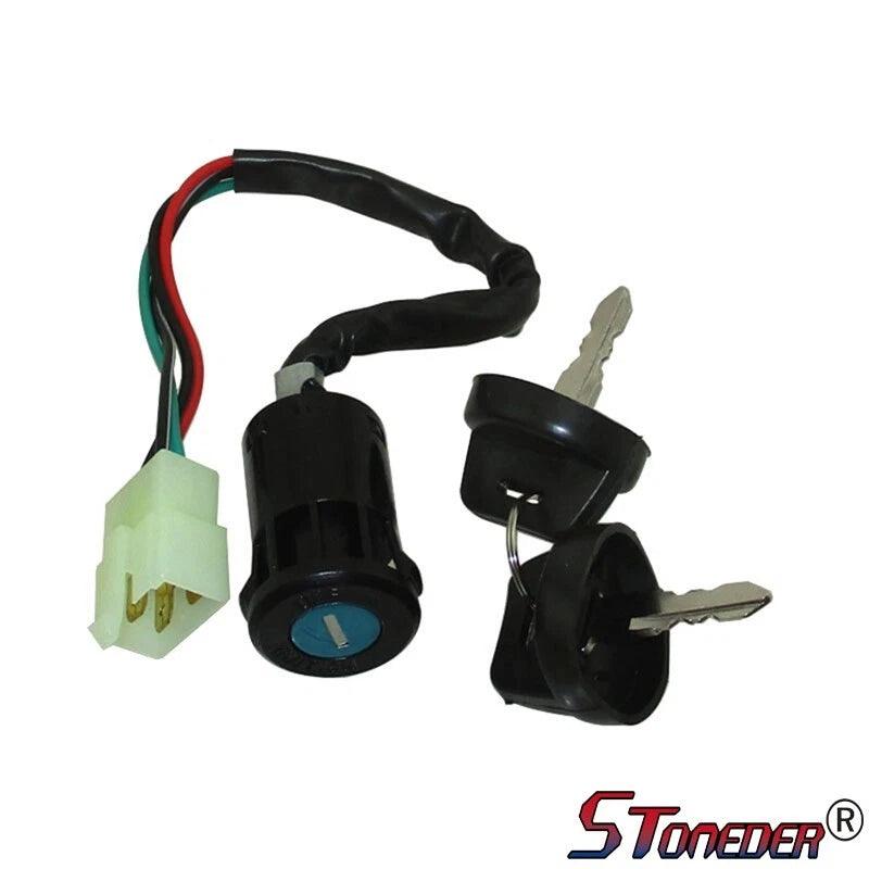 STONEDER Ignition Key Switch 4 Pin Wire for Chinese 50-125cc Quad 4 Wheeler ATV