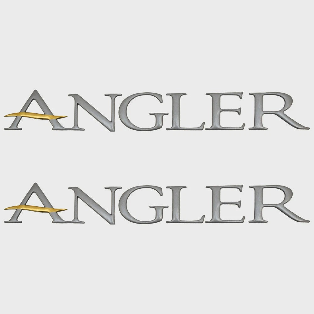Ranger Boat Raised Decal Stickers - Angler Silver (pair)