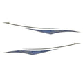 Blue Wave Boat Graphic Decal U25763-01 - Blue Silver (set of 2)