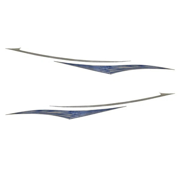 Blue Wave Boat Graphic Decal U25763-01 - Blue Silver (set of 2)