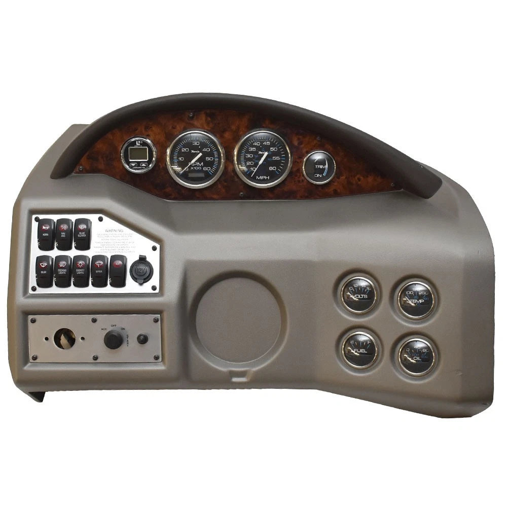 Regal Boat Gauge Panel Dash Console Shroud - Taupe Woodgrain