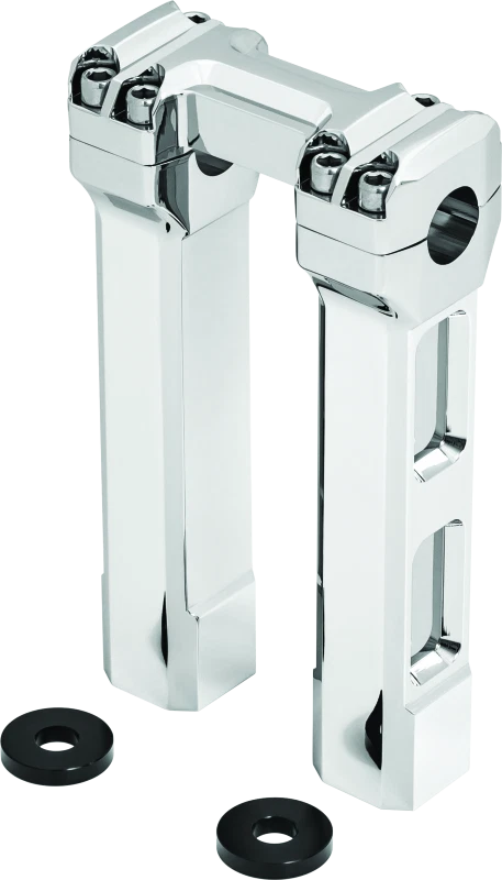 Kuryakyn 8 Inch Billet Handlebar Risers for Harley - Chrome & Black
