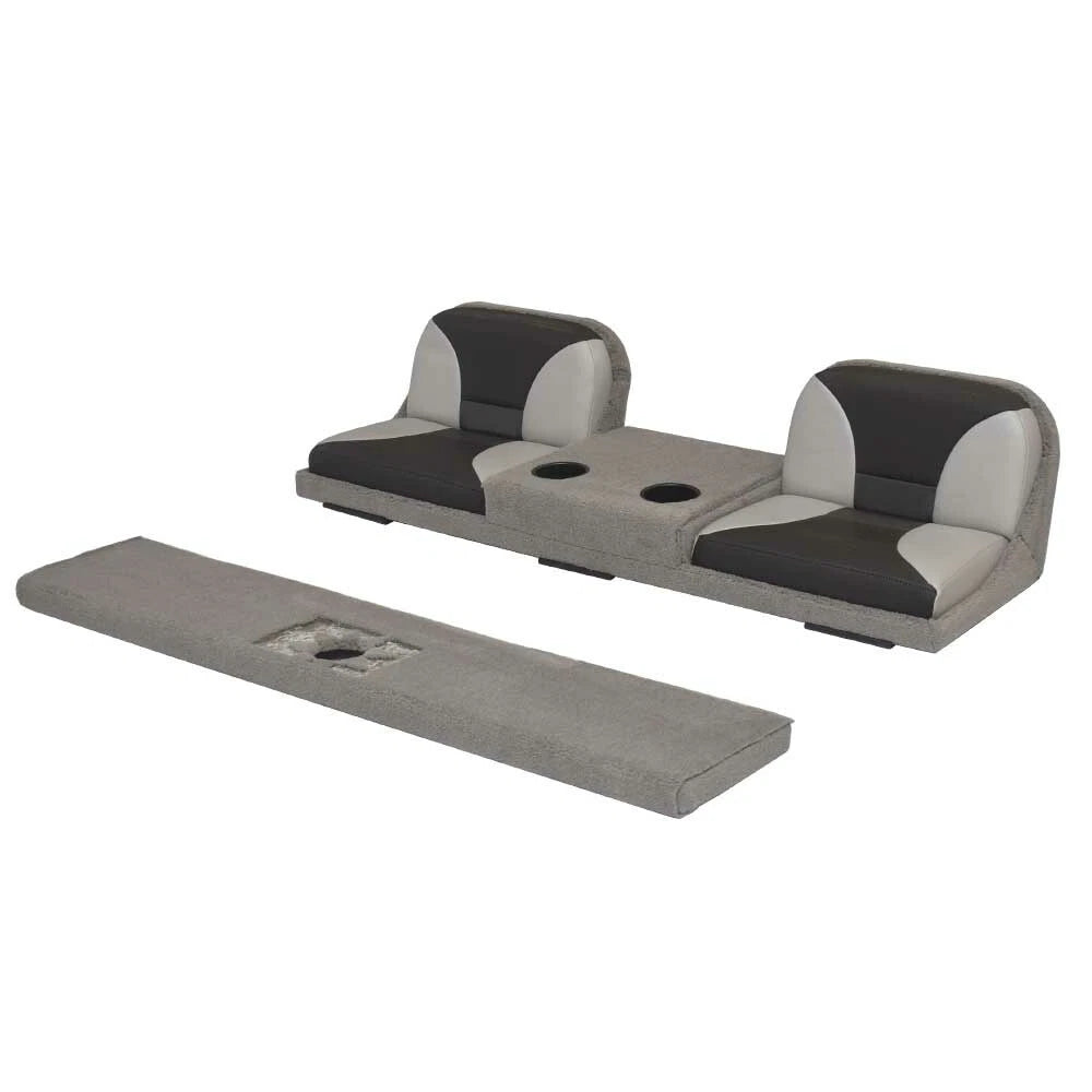 G3 Boat Flip Deck Seat 73291016 - V16 Transom Bench 53 Inch Gray Black