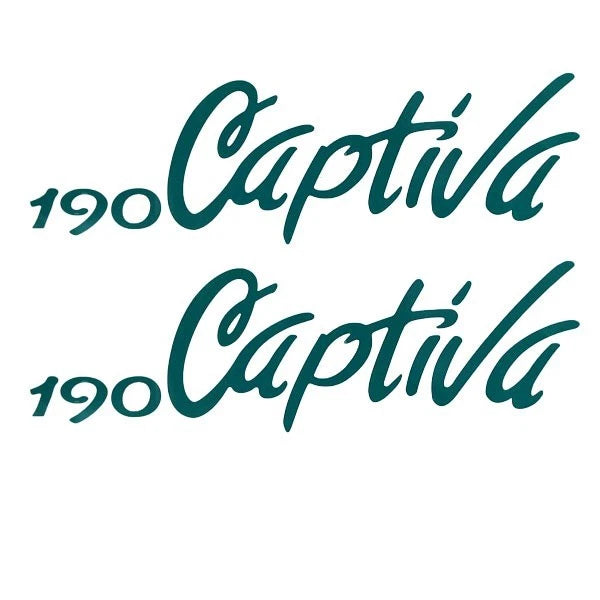 Rinker Boat Brand Decal - 190 Captiva Aqua Green Stickers (pair)