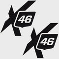 Mastercraft Boat Decal Stickers MB3291202 - X64 Emblems Black (pair)
