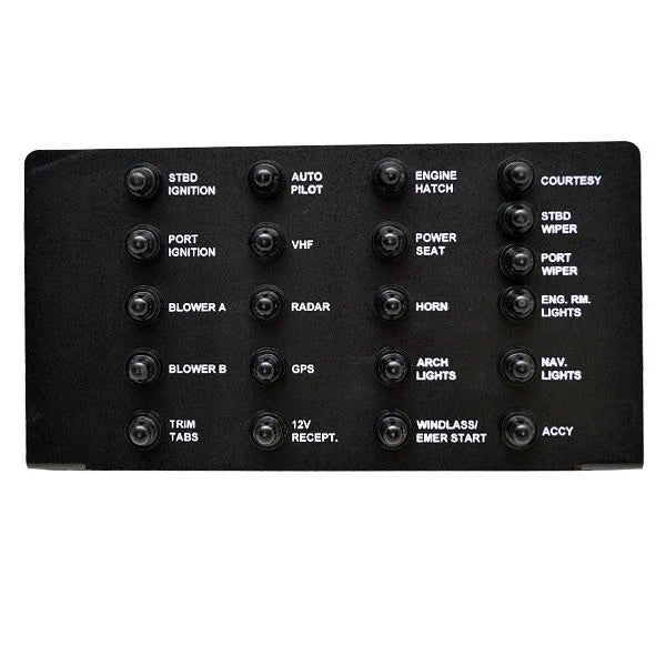 Boat Marine Push-to-Reset Breaker Button Switch Panel 10 X 5 1/4 Inch