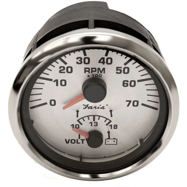 Faria Boat Tach/Volt Multifunction Gauge GTC048A - Lund Spun Sliver