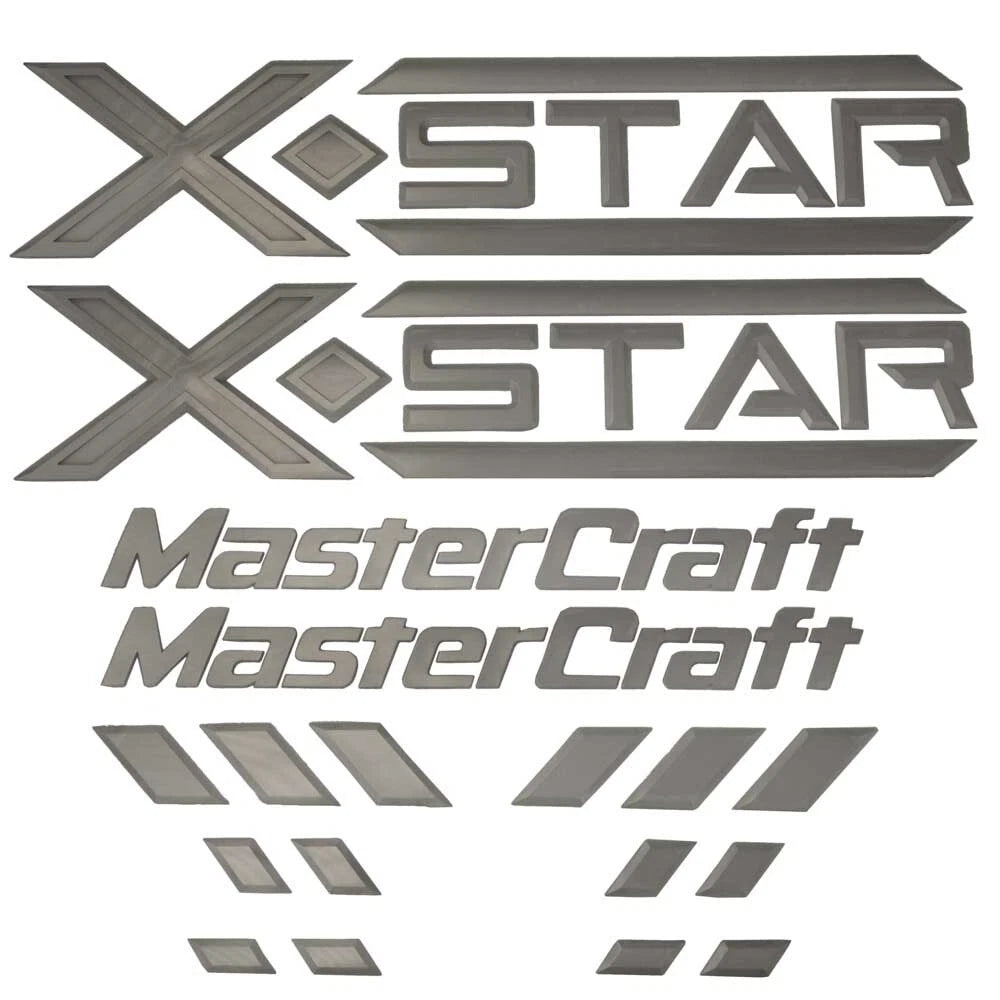 MasterCraft Boat Raised Decals 7501597 - X Star Silver (10 PC Kit)