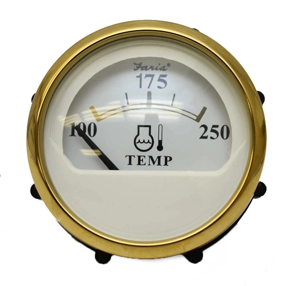 Faria Boat Temperature Gauge GP4005A - Heritage 2 Inch Gold White