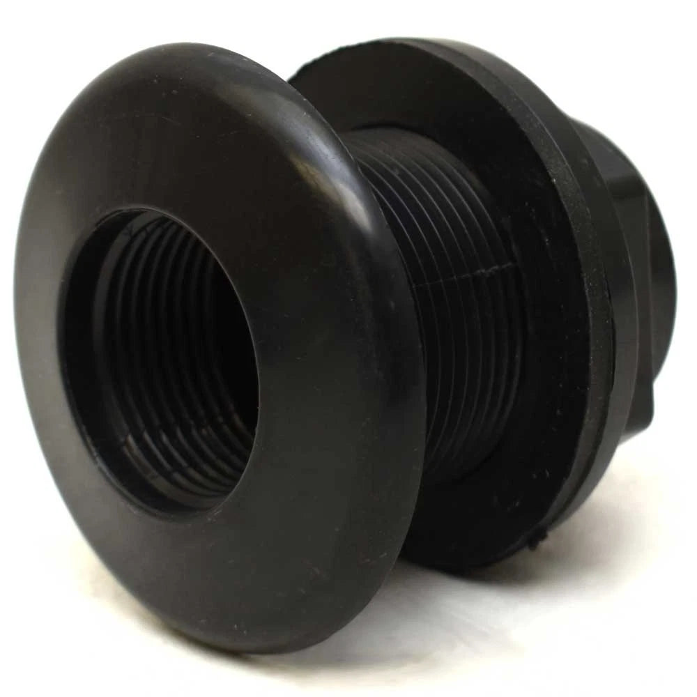 Boat Thru Hull Connector 6134-1453 - 1 5/8 Inch Black Plastic