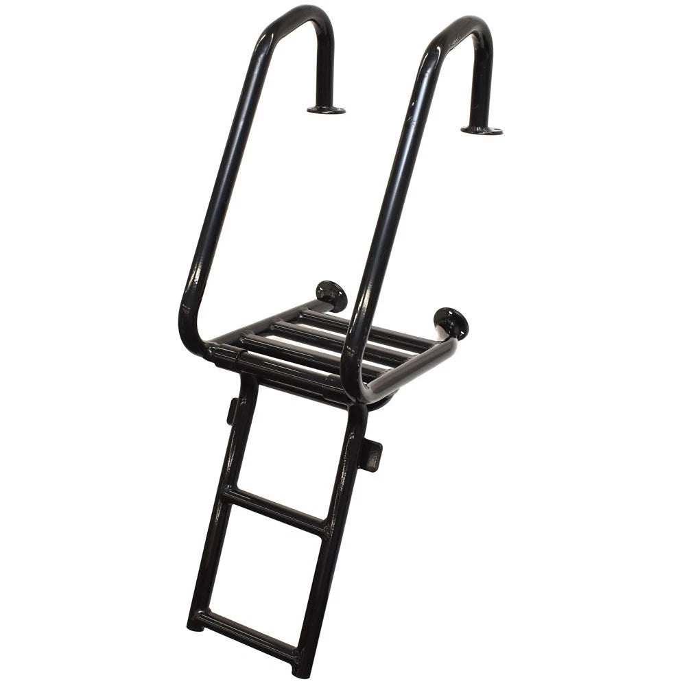 Blue Wave Boat Folding Ladder - 43 Inch Anodized Black Aluminum