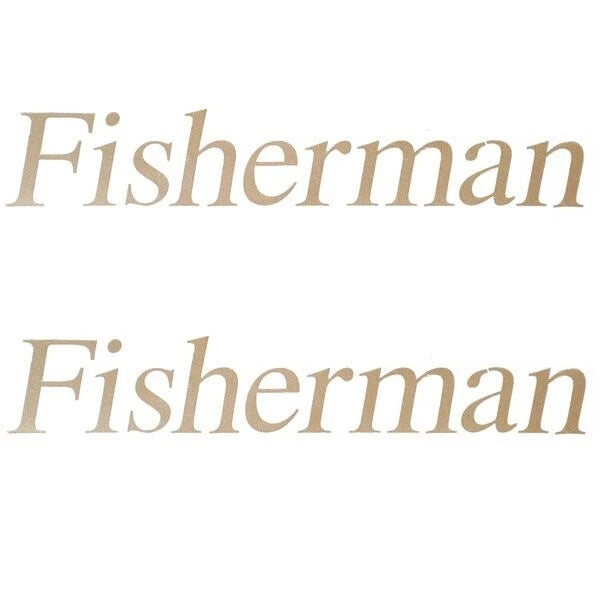 Crestliner Boat Emblem Decal Stickers - Fisherman Gold Pair