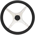 Grant Boat Deluxe Steering Wheel - 14 5/8 Inch Black Stainless Steel
