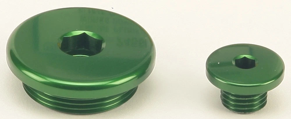 WORKS Aluminum Engine Plugs for Kawasaki KX250F & KX450F 2019-2021, Green