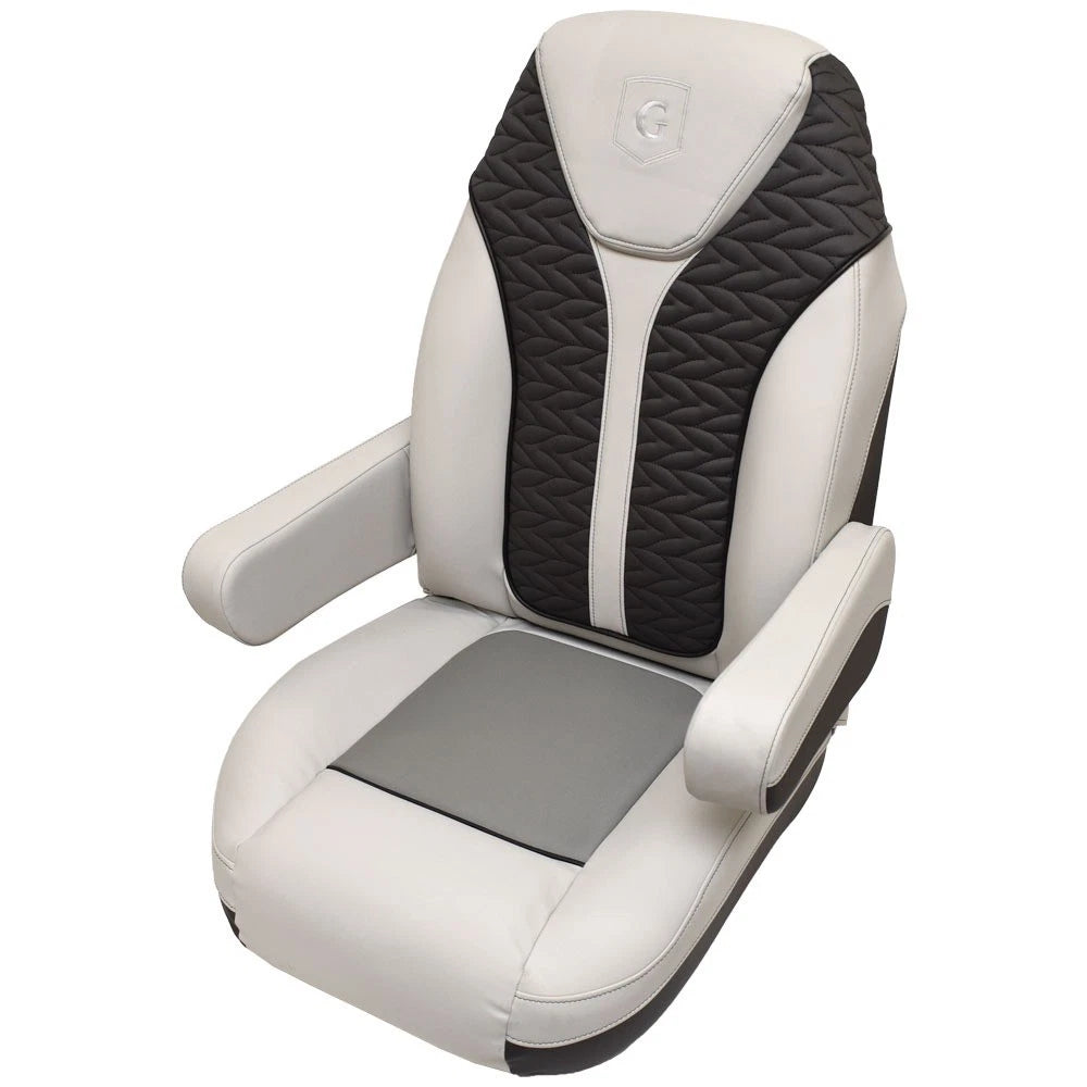 Godfrey Monaco Pontoon Boat Reclining Captains Helm Seat 485972 - Gray