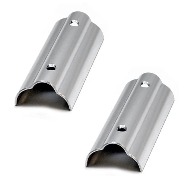 Boat Rub Rail Caps - Center 4 X 1 1/2 Inch Silver Aluminum (pair)