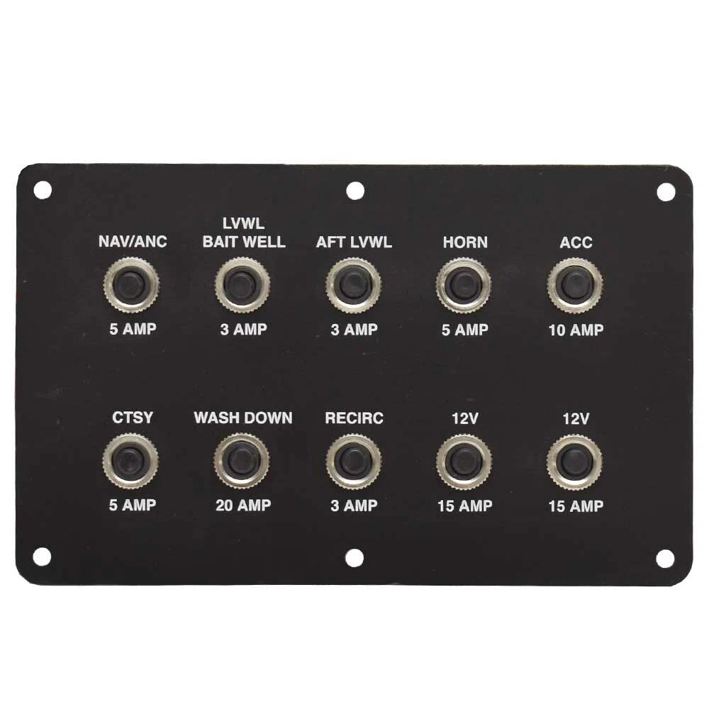 Crestliner Boat Push Button Breaker Panel 2336999 - 2100 Raptor Black