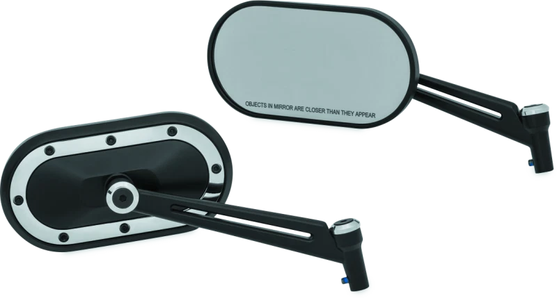 Kuryakyn Heavy Industry Mirrors Satin Black & Chrome for Harley-Davidso N