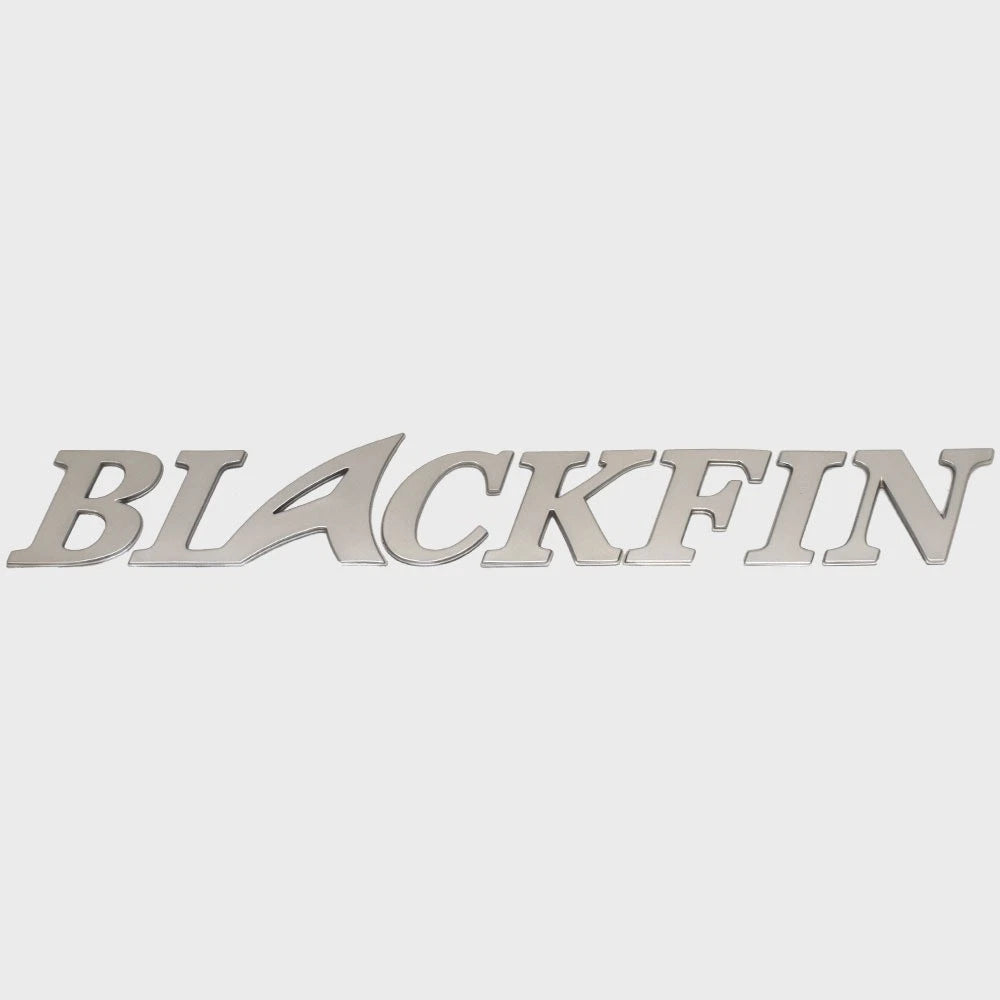 Blackfin Boat Raised Logo Decal - Polished Silver Sticker