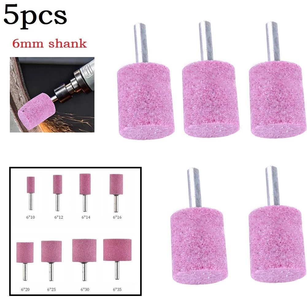 5pcs Shank Abrasive Mounted Stone Cylinder for Rotary-Tool Grinding Wheel