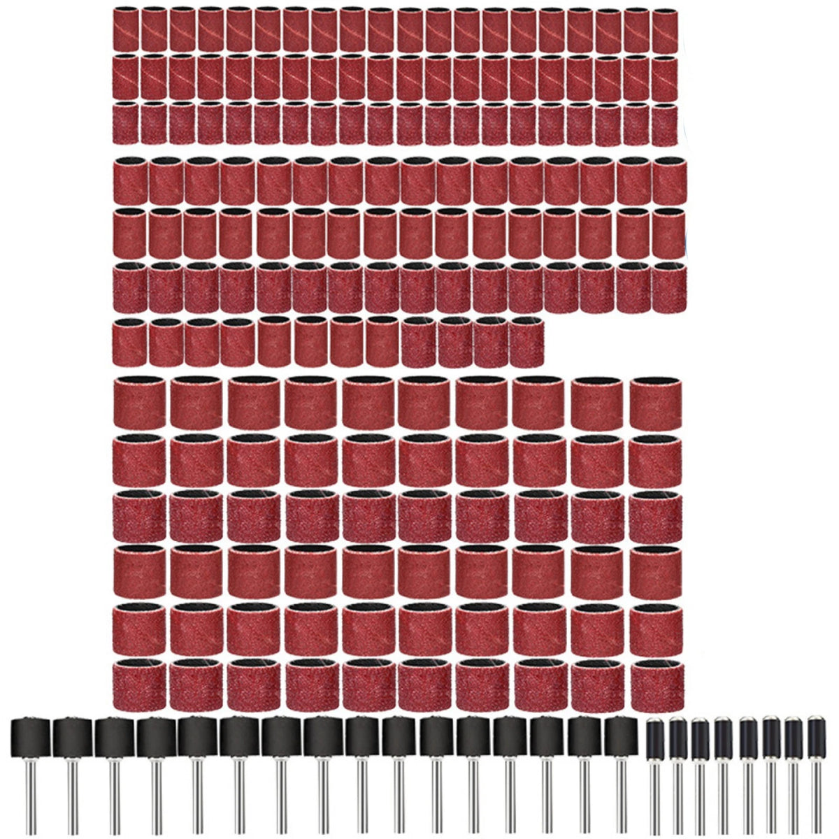 384Pcs Drum Sanding Kit 80# 120# 240# 600# Grit Nail Drill Bits for Dremel Tool