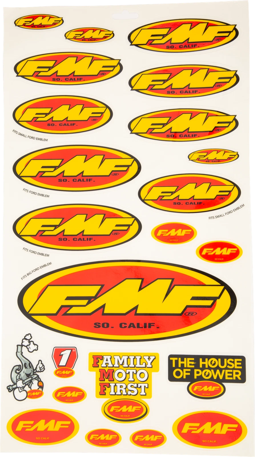 FMF Assorted Sticker Sheet Offroad Graphics and Decals for Dirt Bikes